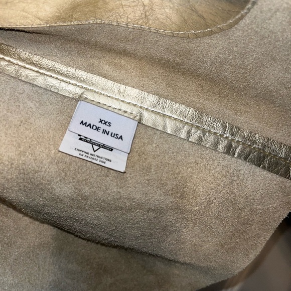 My Dear Tejas Gold Cowhide Jacket with Modern Shiny Finish - Picture 4 of 12